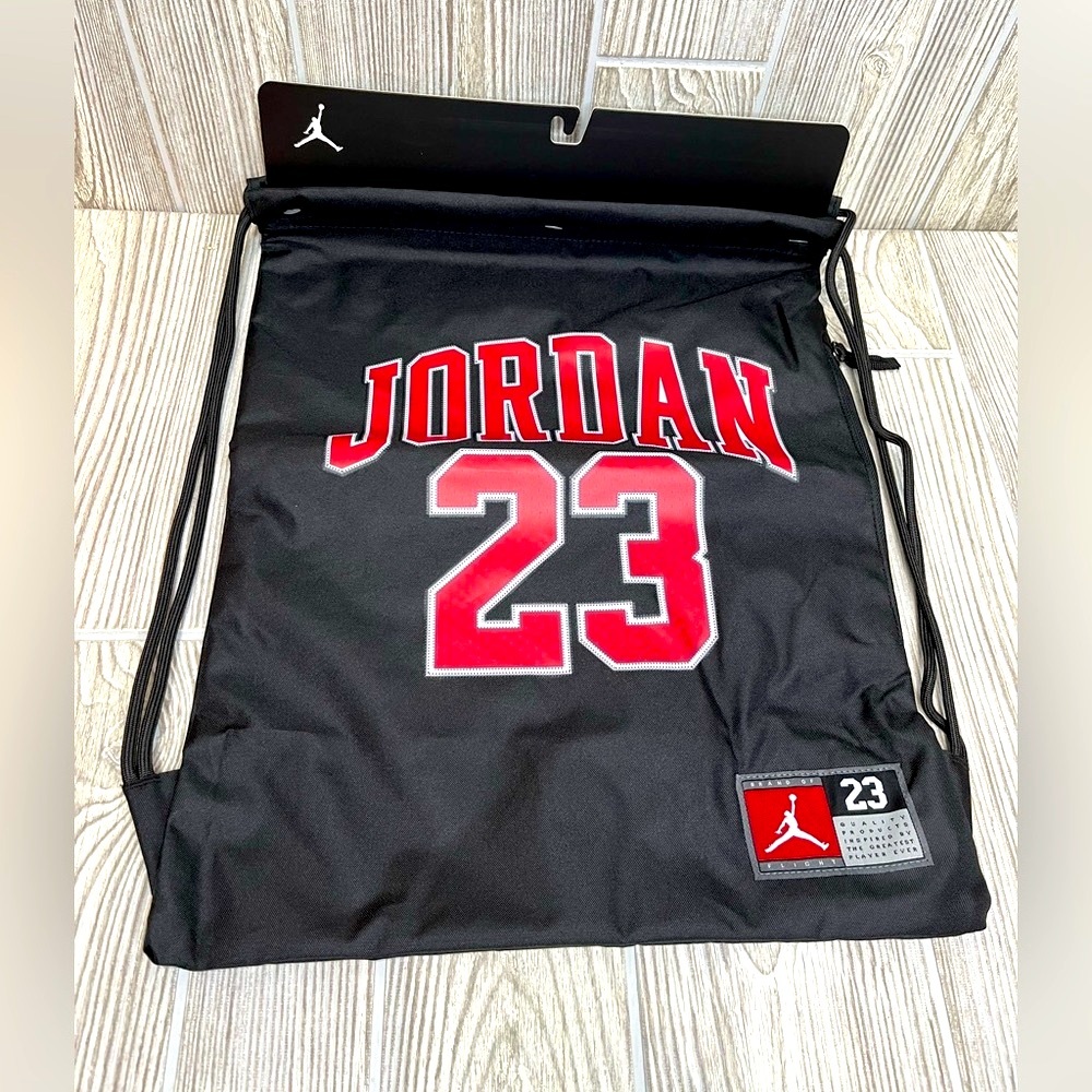 Nike Air Jordan 23 Jersey Gym Sackpack Jumpman Red Black Bag Flight 9A0757-023